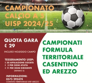 APERTE LE ISCRIZIONI CAMPIONATI CALCIO A 5 2024/2025